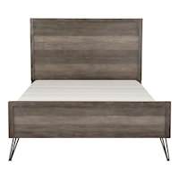 Contemporary California King Bed with Metal Legs