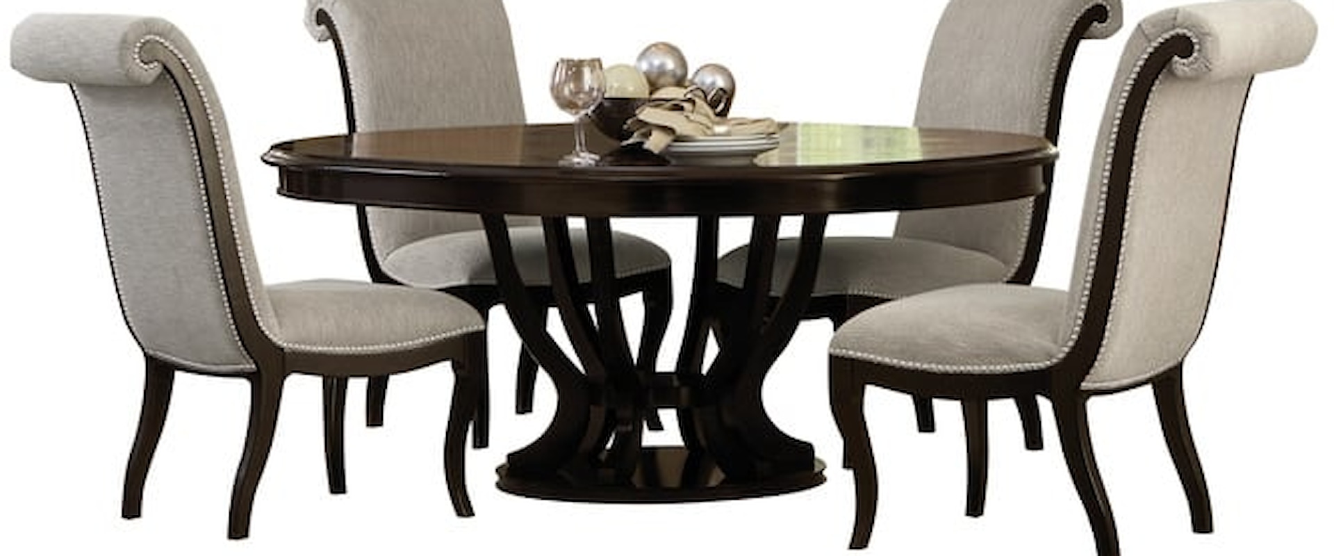 Transitional 5-Piece Dining Set with Nailhead Trim