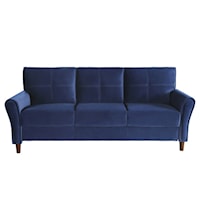 Transitional Sofa with Flared Arms Stitch Tufting