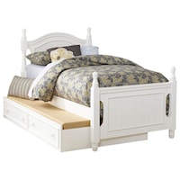 Transitional Full Platform Bed with Twin Trundle