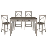 Transitional 5-Piece Dining Set in Two-Tone Finish