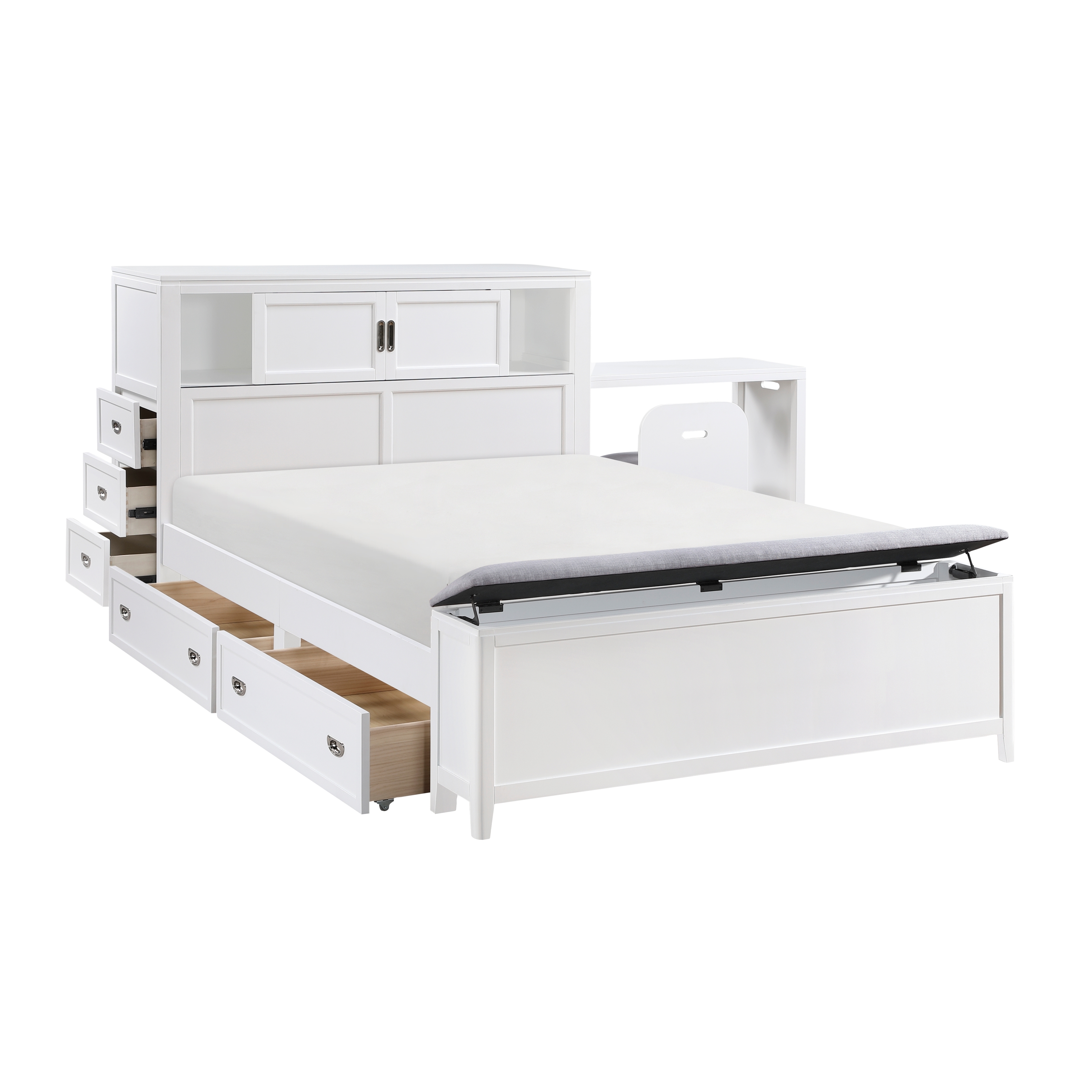 Homelegance Sloane Full Bookcase Bed with Hidden Desk