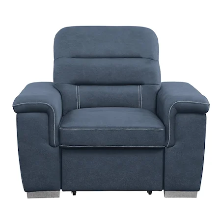 Contemporary Chair with Pull-out Ottoman