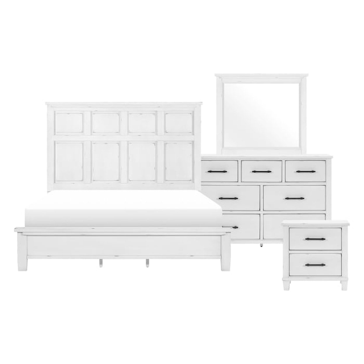 Homelegance Furniture Laurelville 4-Piece Queen Panel Platform Bedroom Set