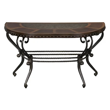 Traditional Scrolled Metal Sofa Table