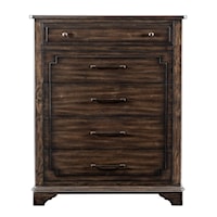 Rustic 5-Drawer Bedroom Chest with Ball Bearing Glides