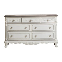 Traditional 7-Drawer Dresser with Detailed Carvings