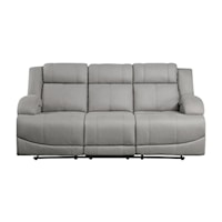 Casual Double Reclining Sofa with Pillow Arms