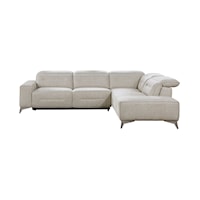 Contemporary 2-Piece Power Reclining Sectional with Right Chaise