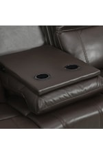 Homelegance Furniture Jude Casual Double Reclining Sofa with Drop-Down Table & Cup Holders