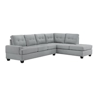 Transitional 2-Piece Reversible Sectional Sofa with Cup Holders