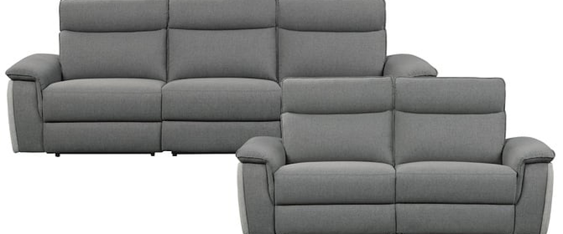 Contemporary 2-Piece Power Reclining Living Room Set with USB Ports