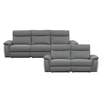 Contemporary 2-Piece Power Reclining Living Room Set with USB Ports