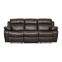 Casual Reclining Sofa with Drop-Down Cup Holders