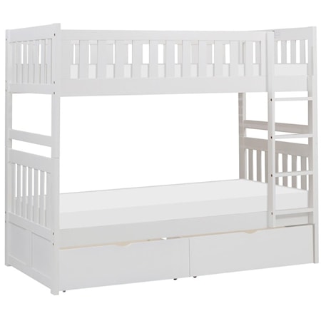 Twin/Twin Bunk Bed with Storage Boxes