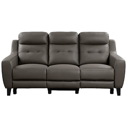 Conrad Contemporary Power Double Reclining Sofa - Gray