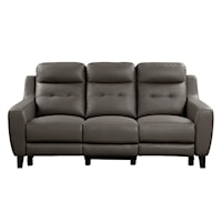 Conrad Contemporary Power Double Reclining Sofa - Gray