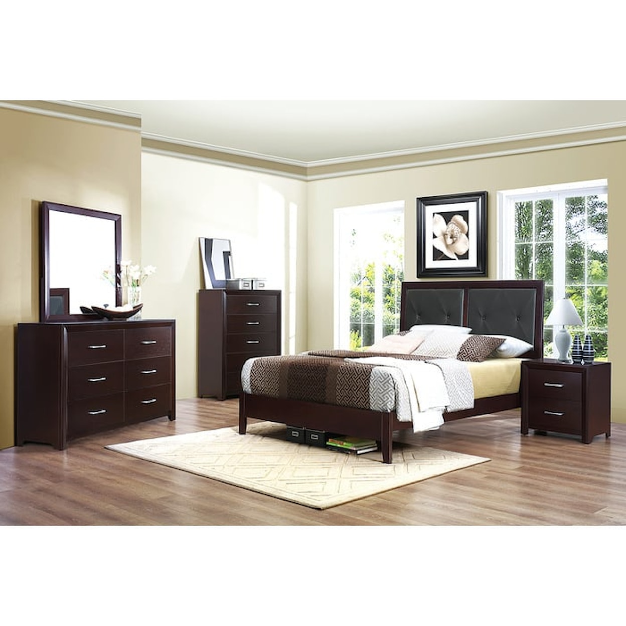 Homelegance Furniture Edina 2-Drawer Nightstand