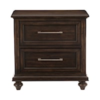 Transitional 2-Drawer Nightstand with Ball Bearing Glides