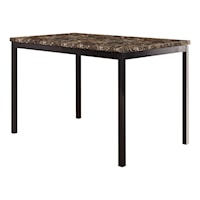 Casual Kitchen Table with Faux Marble Top