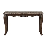Traditional Sofa Table with Marble Top