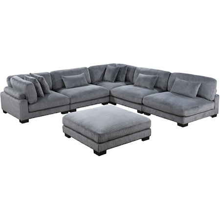 6-Piece Modular Sectional with Ottoman