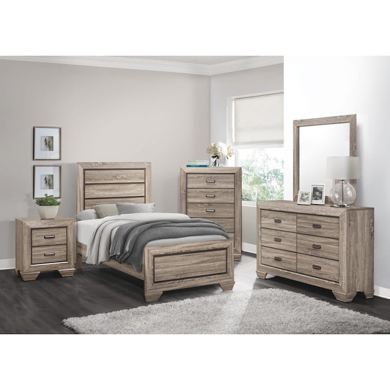 Homelegance Beechnut Modern 2-Drawer Nightstand