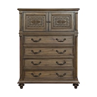Traditional 4-Drawer Chest of Drawers with Concealed Storage