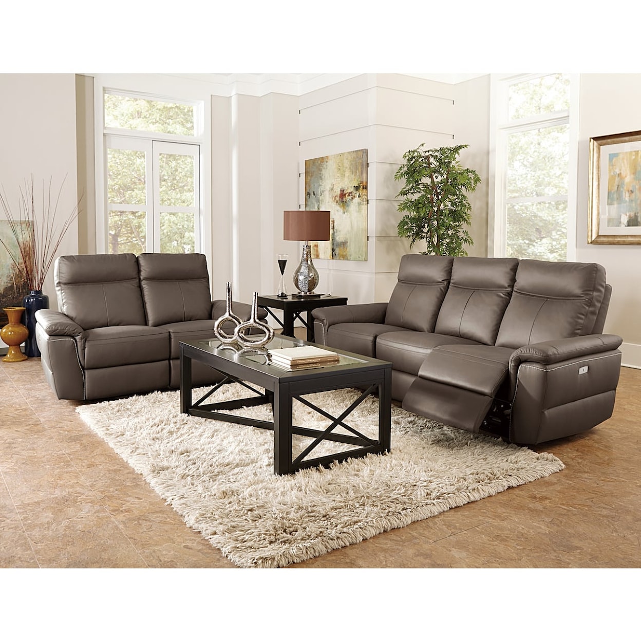 Homelegance Furniture Olympia Double Reclining Sofa