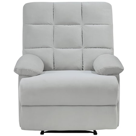 Casual Manual Recliner with Pillow Arms