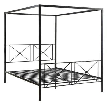 Queen Metal Canopy Platform Bed