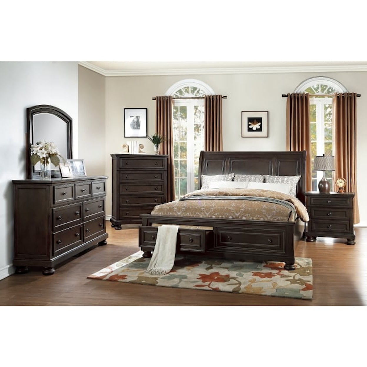 Homelegance Furniture Begonia CA King  Bed with FB Storage