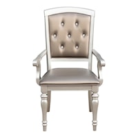 Glam Dining Chair with Crystal Button Tufted Back