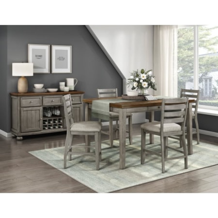 4-Drawer Counter Height Dining Table