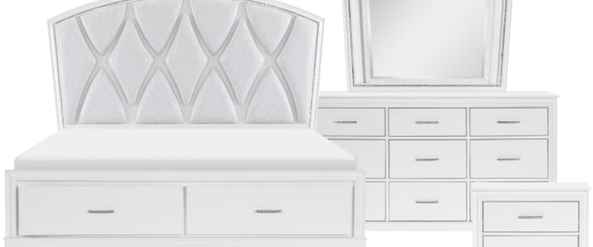 Contemporary 4-Piece Queen Bedroom Set with Footboard Storage