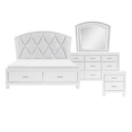 Contemporary 4-Piece Queen Bedroom Set with Footboard Storage