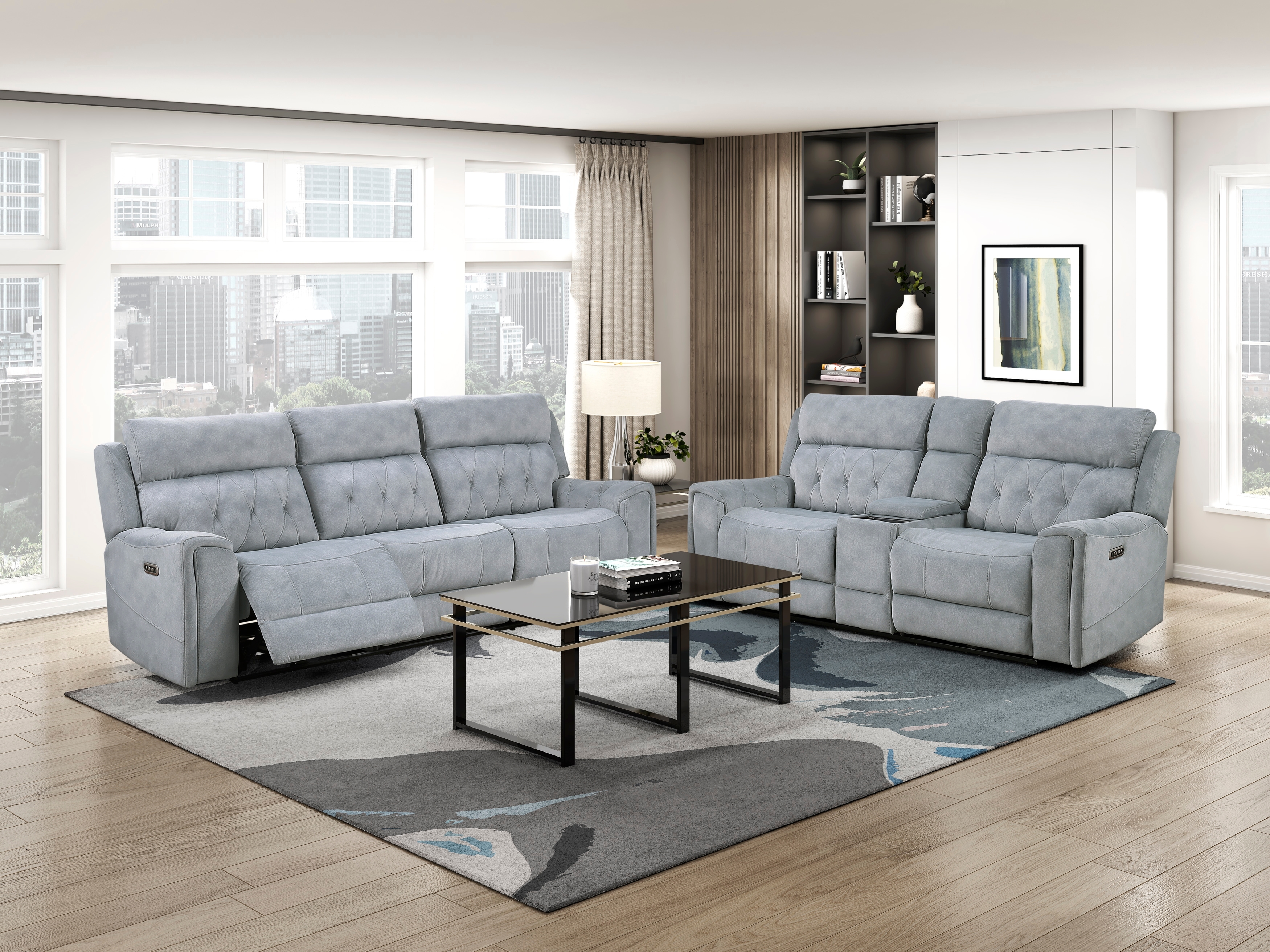 Homelegance Celeste Dual Power Reclining Loveseat