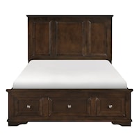 Traditional Full Platform Bed with Footboard Storage