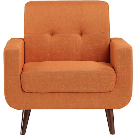 Mid-Century Modern Accent Chair with Button Tufting