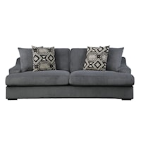 Contemporary Low-Profile Stationary Sofa with Block Legs
