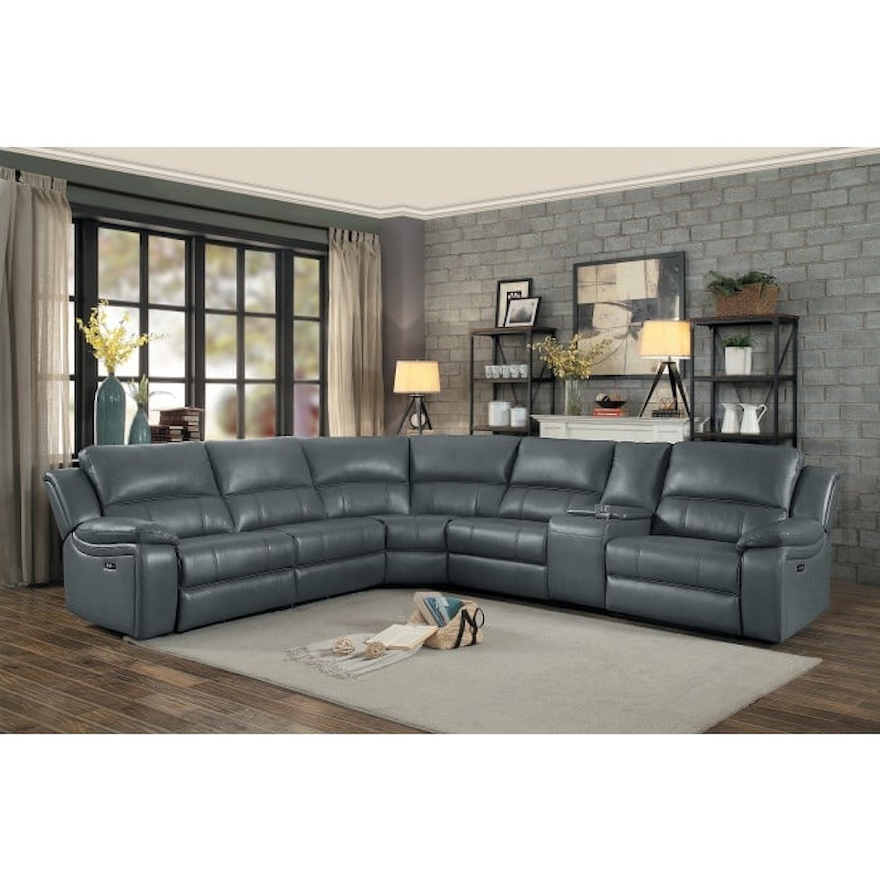 Homelegance Furniture Falun 6-Piece Modular Power Reclining Sectional