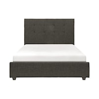 Contemporary Upholstered Queen Bed with Tufted Headboard