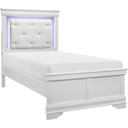 Twin Bed with LED Lighting