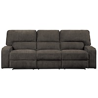 Transitional Double Reclining Sofa with Power Headrests and USB Ports