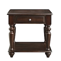 Traditional End Table with Storage Drawer