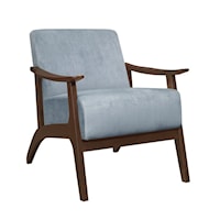 Transitional Accent Chair with Wood Frame