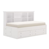 Transitional Full Lounge Storage Bed with USB Ports