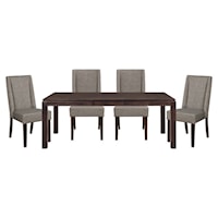 Transitional 5-Piece Dining Set with Upholstered Seats