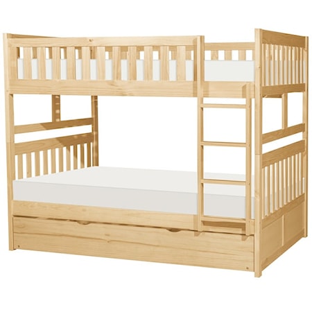 Full/Full Bunk Bed with Twin Trundle