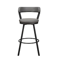 Industrial Pub Height Swivel Chair with Bi-Cast Vinyl Upholstery